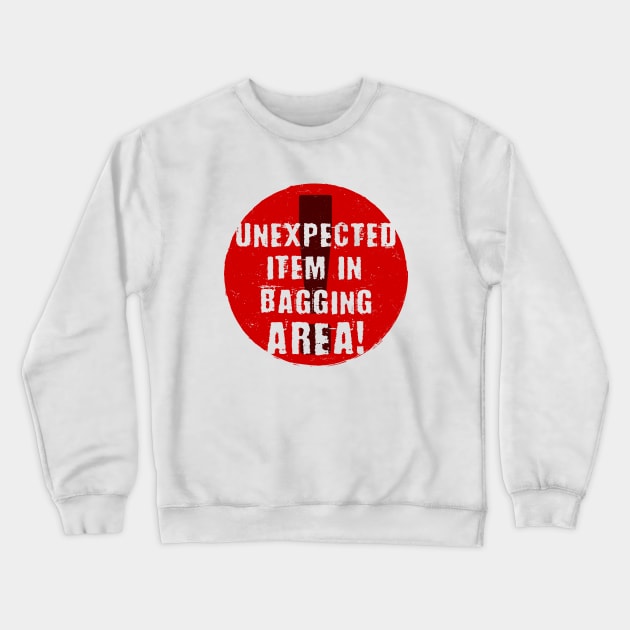 Unexpected Item In Bagging Area (Red) Crewneck Sweatshirt by Roufxis